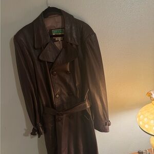 Brown Leather Men's Coat